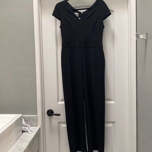 JM Collection V-Neck Cap Sleeve Petite Jumpsuit
